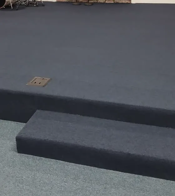 Commercial carpet installation at a church