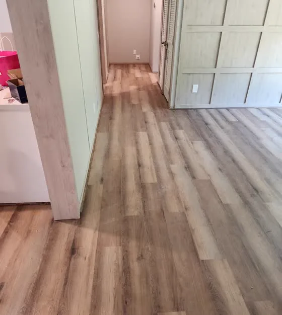 Light luxury vinyl plank hallway